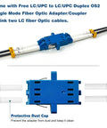 LC UPC to LC UPC Duplex OS2 Single Mode Fiber Optic Adapter/Coupler for linking two LC fiber optic cables.