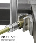 Close-up of Beefy 90 Degree Angle Joint Clamp Tool For Quick Hold And Release One Hand T Joint Clamp in use on metal frame.