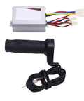 Electric Motor Controller Throttle Grip Beefy High Efficiency Aluminum Alloy For Electric Bikes Tricycles And Motorcycles With Precise Speed Control And Built In Safety Protections, shown with wiring and throttle grip