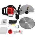Badass Heavy Duty Concrete Cut Off Saw With Razor Blade And Rock Solid Steering Wheel Pro Masonry Workhorse For Wet Dry Brick Stone And Mortar Rough Jobs Around Town, includes tools and parts.