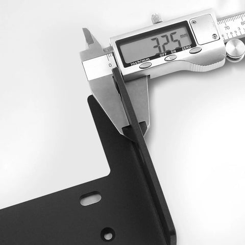 Beefy L Shaped Wall Mounted Shelf Brackets Thickened Invisible Design being measured with a caliper