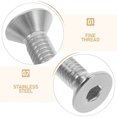 Flat Head Socket Screws Full Thread Five Sixteenth Inch 18 TPI By Two Inch Stainless Steel 10 Pcs, fine thread close-up