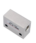 Built Damn Tough Pneumatic Shuttle Valve Flow Control Solenoid stainless steel body with two ports for air and water control.