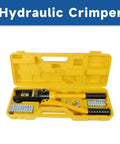16 Ton Hydraulic Wire Lug Terminal Crimping Tool With 11 Dies YQK 300 in yellow carrying case for welding cables