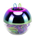 Colorful Paper Clips Holder And Dispenser Set With Holographic Rainbow Clips, 100 Pieces, 28mm Medium Paperclips, desk organizer