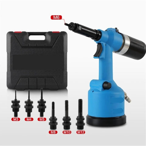 Heavy Duty Pneumatic Air Rivet Gun Pulling No Sweat One Click Auto Tension Lock Built Tough For Upholstery And Carpentry Sessions with accessories