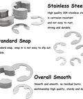 304 Stainless Steel E Clip Retaining Ring Set, 200 Pcs All In One Kit M1.5 To M10 External Rings For Washers Bearings Gears Pulleys