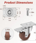 3 Inch Heavy Duty Casters Wheels with Brakes, dimensions, metal plate, screw, nylon wheel, side view, industrial use