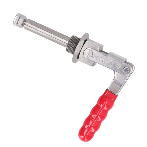 Beefy 66.8mm Stroke 180 Degree Push Pull Toggle Clamp with 318kg Capacity, red plastic handle, 304 stainless steel