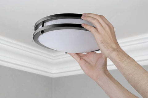 Installing 12 Inch LED Flush Mount Ceiling Light Dimmable 15W 150W Equivalent 1200lm 5000K Daylight Oil Rubbed Bronze Dual Ring