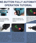 One-button fully automatic operation tutorial for the Cordless Electric Rivet Nut Gun Set With Brushless Motor, Two Speed Settings, And Built In LED Light.