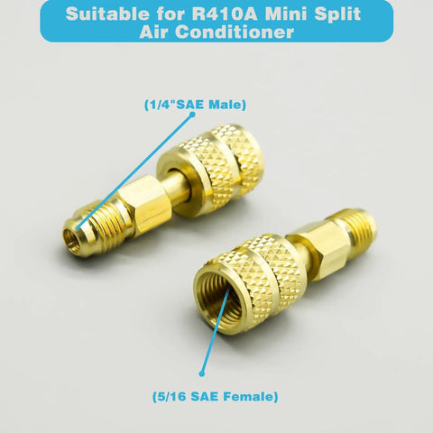 Pro Grade Mini Split Adapter Kit Five Sixteenths To One Quarter Coupler With Valve Core Remover Refrigerant Hose Adapter
