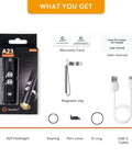 Aurora A23 Tiny Keychain Flashlight That Delivers 1000 Lumens USB C Rechargeable IPX8 Waterproof Magnetic Pocket Clip Pack
