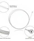 Heavy Duty Flexible Steel Drain Auger Knocks Stubborn Sink Clogs Dead Clears AC Condensate Lines And Bathroom Pipes With Ease Eco Friendly Way No Toxic Chemicals Needed Durable Wire Works Like Magic with durable steel wire and nylon brush.