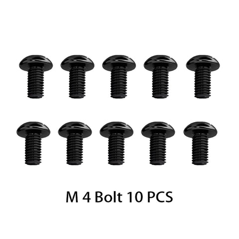 Set of ten black M4 bolts displayed against a white background.