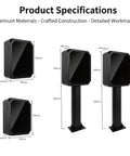Weatherproof EV Charger Box With Double Lock Guard For Outdoor Use Tough As Nails Metal Shell specifications and dimensions.