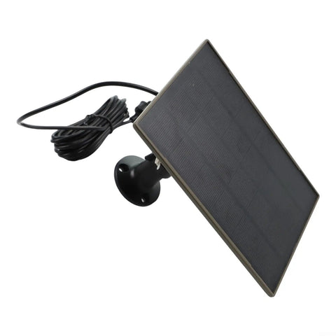 High Performance Heckin Durable Solar Panel For Trail Cameras With Integrated Power Bank, 3W 5V Monocrystalline Tech mounted on a black base.
