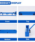 Four views of 7.87 Inch Steel Bending Brake Manual Sheet Metal Bender For 0 To 90 Degrees, showing front, top, bottom, and side angles.