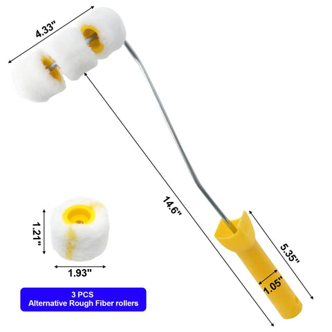 Grippy Pipe Paint Roller Handle Kit For Round Gas And Water Pipes With Butter Smooth Roll and Solid Build ready for touch ups, 14.6" long.