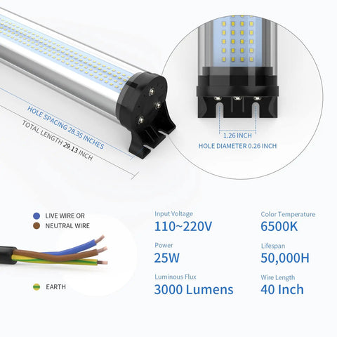 Beefed Up 25W IP66 Explosion Proof LED Work Light Tube For CNC Machines And Industrial Lighting, showing specifications.
