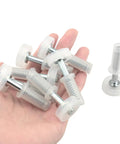 No Sweat Eight Piece Bifold Door Top Guide Roller Kit With Heavy Duty Stainless Steel Build For Slick Operation And Quick Room Divider Repair Upgrade, close up of roller wheels in hand.
