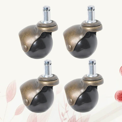 4Pcs Antique Bronze Swivel Caster Wheels Featuring Slick Rolling Motion Hardcore Furniture Casters And No Sweat Office Chair Upgrades For Tables And Storage Carts, showcasing smooth rolling black casters.