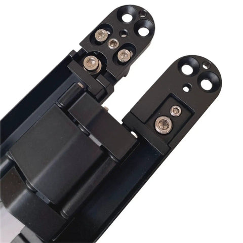 Dead Nuts Strong 3D Adjustable Concealed Door Hinges close-up showing heavy steel design and mounting holes for easy installation.