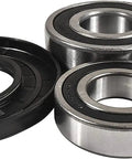 Professional Grade Bearing And Seal Kit For Whirlpool Front Load Washer Tub includes three sealed bearings and one seal.