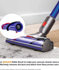 Replacement Brush Roller For Dyson V6 Vacuum Cleaner Head 966084-01 Bar Assembly Compatible With 966821-01 4 Prong Drive No Screw