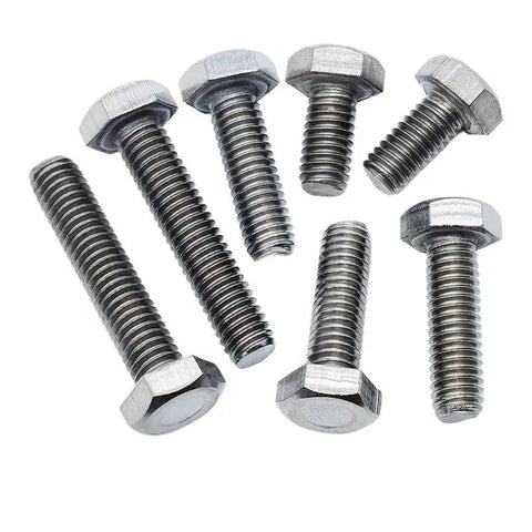 10 Piece Pure Titanium TA2 GR2 Metric Hex Socket Cap Screws M12X140 different angles of titanium bolts in a cluster