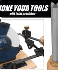 Peachtree Pro Grind sharpening system for 8-inch grinders with quad jig and setup blocks front view