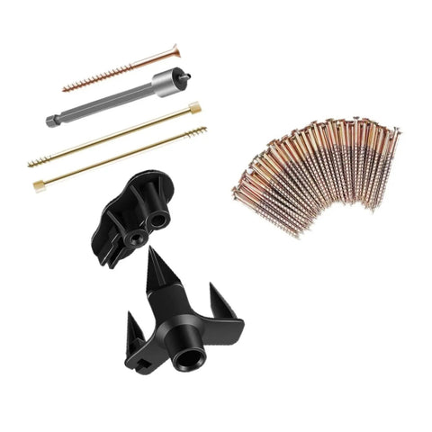 DIY Floor Squeak Repair Kit With 5 Tools And 50 Screws For Carpets And Hardwood Floors, stainless steel and ABS components