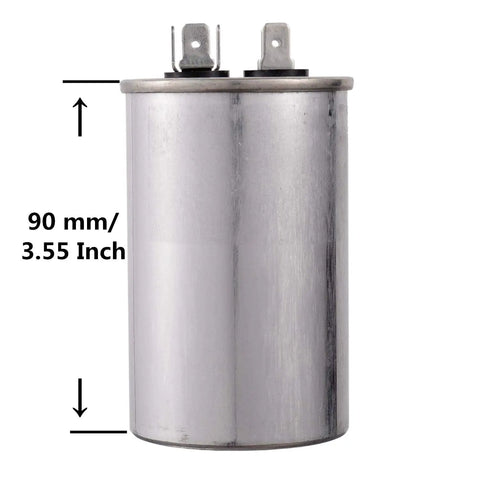 Heavy Duty 35 MFD CBB65 Round AC Capacitor For Compressor And Fan Motor 370V 450V, 90 mm metal shell.