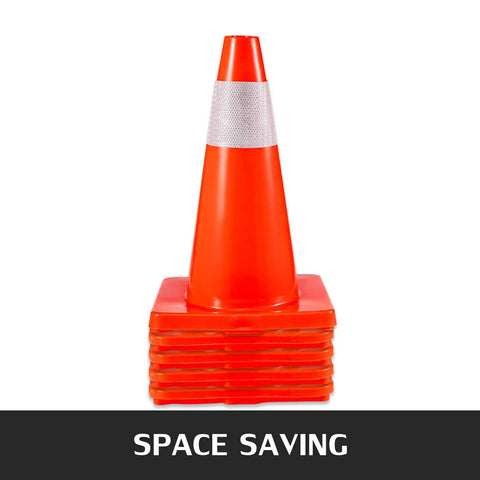 Stacked 20 Pack 18 Inch Orange Traffic Cones With Reflective Collars And Durable PVC Base Perfect For Construction Sites