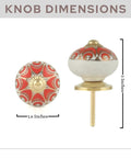 Handmade Ceramic Cabinet Knobs And Dresser Drawer Pulls Featuring Killer Gold Accents That Bring A Straight Up Farmhouse Vibe Perfect For Kitchens And Cabinetry Delivering A Serious Home Game Changer Pack Of Twenty, showing dimensions 1.6 inches wide and 3 inches tall.