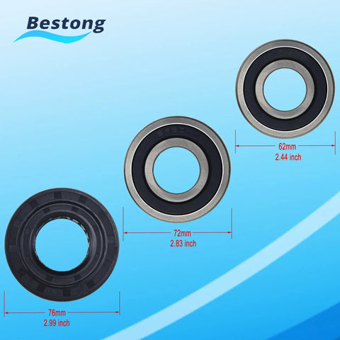 Heavy Duty Front Load Washer Tub Bearing And Seal Replacement Kit includes sizes 62mm, 72mm, 76mm for effective repairs.