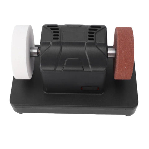 Killer Mini Bench Grinder With 3 Inch Grinding Wheels And Variable Speed Control For Sweet Metal Finishing and Hassle Free Cordless Operation Built Tough For Serious Workshop Grind Sessions, top view.