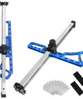 Pro Grade Folding Drywall Cutter With Dual Inch And Metric Scale Featuring 13 Rolling Bearings For Smooth Operator Sheetrock Trimming A Heavy Duty Workhorse That Knocks Out Tough Cuts Without Breaking A Sweat On Your Next Job Site components with ruler and blades.