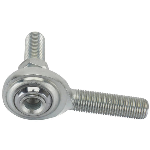 3/8 Inch RH Male Heim Joint Rod End With Stud Zinc Plated Steel And Teflon Lined Spherical Bearing, detailed view.