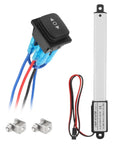 Compact 12V Mini Linear Actuator With Rocker Switch smooth push pull action with wiring and connectors for home automation