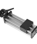 Heavy Duty Dual Axis Manual Linear Slider Stage Built Like A Tank With Rugged Aviation Grade Aluminum Chassis 150 Millimeter top view showing smooth glide mechanism.