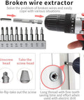 The Badass 138-In-1 Precision Screwdriver Kit With Magnetic Tips And Stripped Screw Extractors, Hacks Stripped Screws Like A Boss, Slick Tech Repair Kit For iPhones MacBooks Laptops PS5 Watches In Compact Case showing drill and wire extractor bits.
