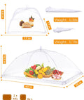 Outdoor Food Cover Set With Two Extra Large 40 By 25 Inch And Six Large 17 By 17 Inch Pop Up Mesh Food Tents with food