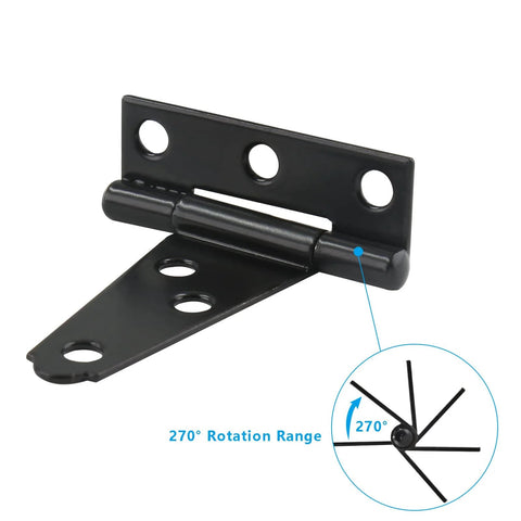 6 Pack Tee Hinge 2 Inch Heavy Duty T Strap Hinges Black For Barn Doors Gates Sheds Wooden Fences Wrought Iron Rustproof Hardware