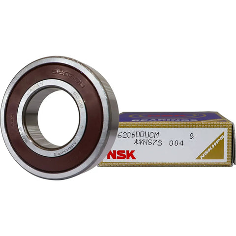 Smooth Operator 6206 2RS Single Row Deep Groove Ball Bearing With Double Rubber Seal 30X62X16mm in front of packaging.