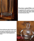 Kickstart Your Routine With This Cold Brew Drip Tower And Portable Iced Coffee Maker featuring a clear borosilicate glass lower pot.