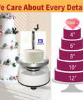 All In One Cake Decorating Kit With Automatic Turntable And Leveler For 4 To 12 Inch Cakes, Pro Grade 304 Stainless Steel