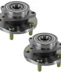 Heavy Duty Four Piece Wheel Hub And Bearing Assembly Kit Built Sweet For Your Everyday Rig Delivering Bulletproof Front And Rear Axle Rotation For Galant Eclipse Talon Stratus Avenger And Sebring Drives, showing two metallic wheel hub assemblies.
