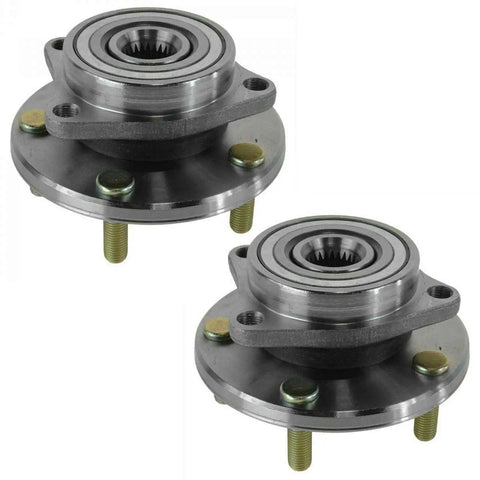 Heavy Duty Four Piece Wheel Hub And Bearing Assembly Kit Built Sweet For Your Everyday Rig Delivering Bulletproof Front And Rear Axle Rotation For Galant Eclipse Talon Stratus Avenger And Sebring Drives, showing two metallic wheel hub assemblies.