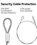 Keep Your Coastal Goods Locked Up Tight With This Travel Ready Blue Locking Bag Packing A Heavy Duty Combo Lock And Reinforced Strap For Pure Beach Day Peace Of Mind - 3.3ft anti-theft security cable
